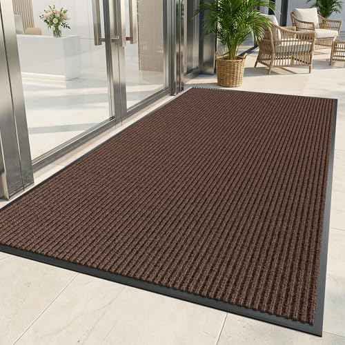 Indoor Outdoor Door Mat (Brown Striped / 3' x 10' (Rectangular))