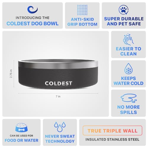 Coldest Dog Bowl (42 oz / Stealth Black)