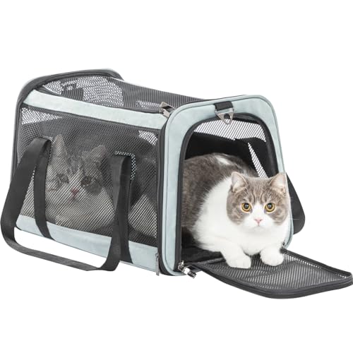 19 x 12 x 12 Large Cat Car Carrier (19.0"L x 12.0"W x 12.0"H / Z-Cyan blue)