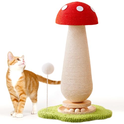 Mushroom Cat Scratching Post Cat Tree (Mushroom)