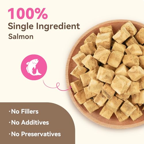 Freeze Dried Salmon Treats for Dogs & Cats (10.6 Ounce (Pack of 1))