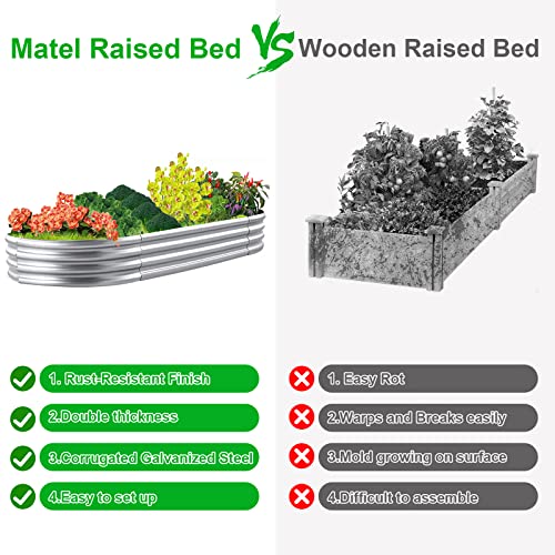 2Pack Raised Garden Bed 8×4×1FT (8×4x1ft(2PCS))