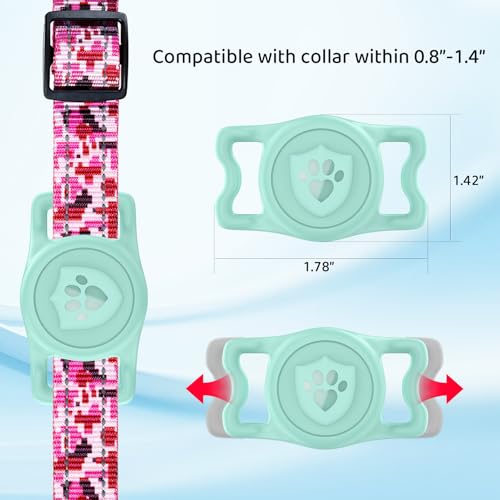IP68 Waterproof AirTag Holder for Dog Collar (Light Green)