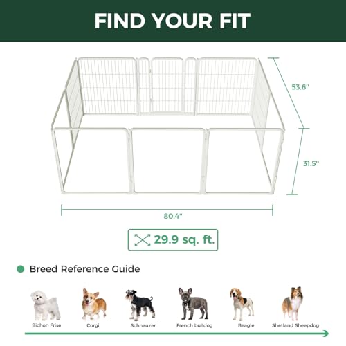 AuraSpace Pro Acrylic & Wire Mesh Indoor Dog Playpen (White / 32"H)