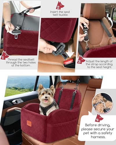 Dog Car Seat for Small (Red / Medium)