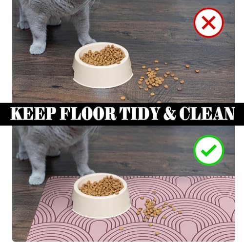 Dog Food Mats for Floors Absorbent (XL(24"×32") / 01-Pink)