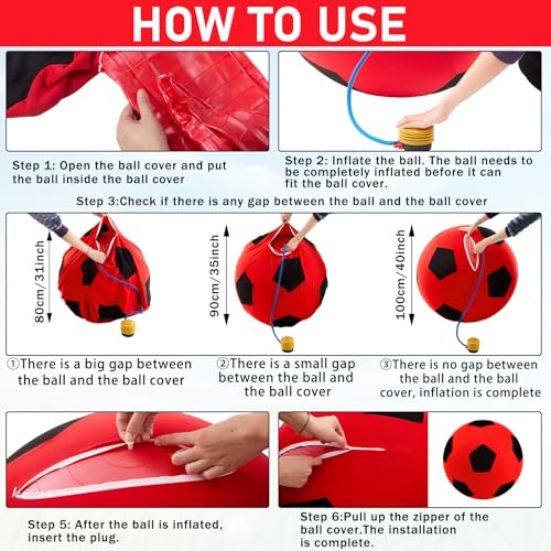 Giant 40 Inch Herding Balls with Ball Cover (Red Color / 40 Inch / Stylish)