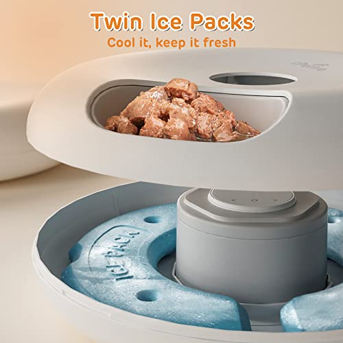 Donut Frost 6 Meal Cordless Automatic Pet Feeder with Two Ice Packs (Classic White)