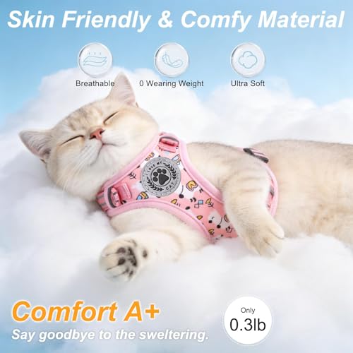 Cat Harness and Leash Set (Alpaca Pink / S (Chest: 11 - 16"))