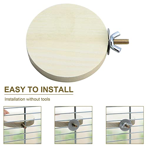 2Pcs Wooden Bird Perch Platform for Small Parrot Cage Stand