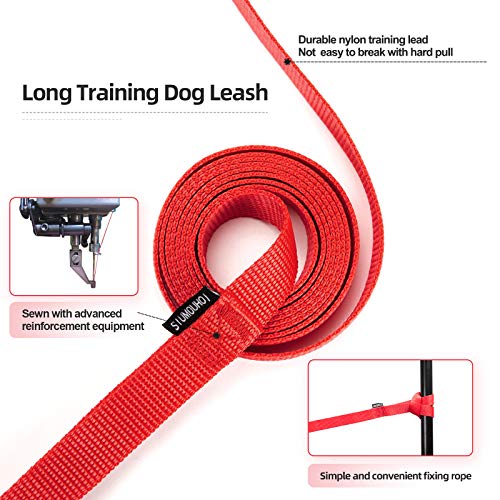 Dog Puppy Obedience Recall Training Agility Lead (Red / 30 Feet)