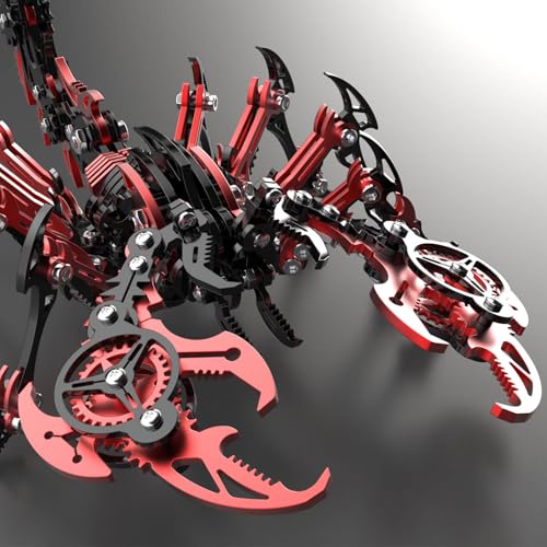 Scorpion 3D Metal Puzzles Kits for Adults Teens (Red+black)