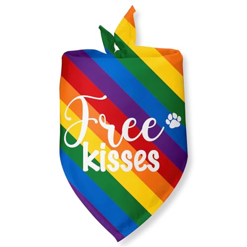 Free Kisses Pride Dog Bandana (Q)