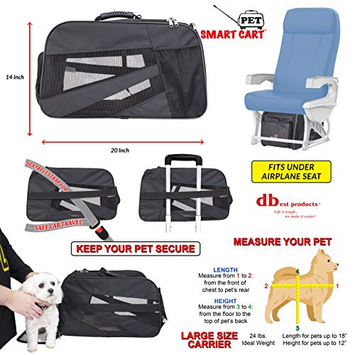 Pet Smart Cart Carrier (Carrier Only / 18.0"L x 12.0"W x 20.0"H / Black)