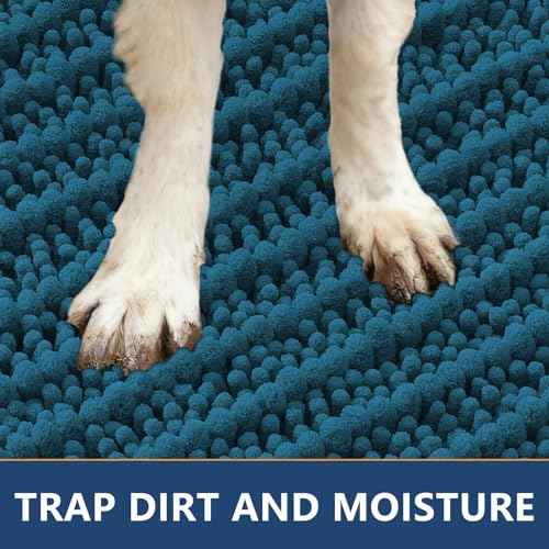 Dog Door Mat for Muddy Paws 36x24 (Layered-Atlantic Blue / 36"X24")