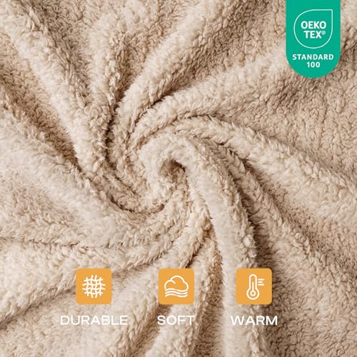 1 Pack 3 Calming Blankets Fluffy Premium Fleece Pet Blanket Soft Sherpa Throw for Dog Puppy Cat Beige Medium (Medium (Pack of 3) / Beige)