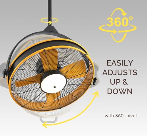 24.8'' Waterproof Outdoor Ceiling Fan (4 blades- Yellow)