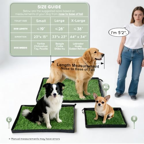 Dog Grass Pad with Dog Litter Box (Large for Dog＜ 28" Length)