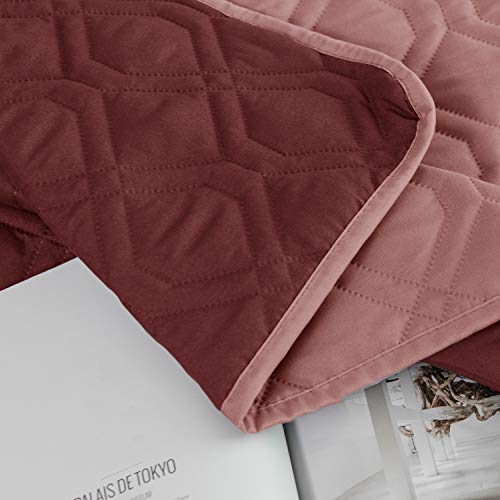 Waterproof Dog Bed Cover Pet Blanket for Furniture Bed Couch Sofa Reversible (40x70 Inch (Pack of 1) / Pink+burgundy)
