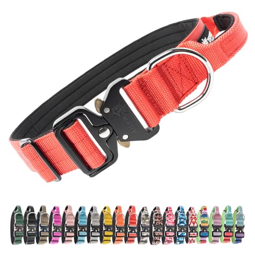 Tactical Dog Collar (Basic Red - Handle Style / L: Neck 17.5" to 24.5")