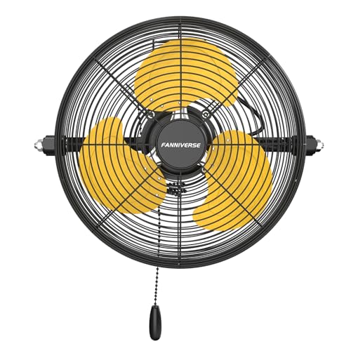 12 Inch High Velocity Wall Mount Fan (Yellow / 12 inch)