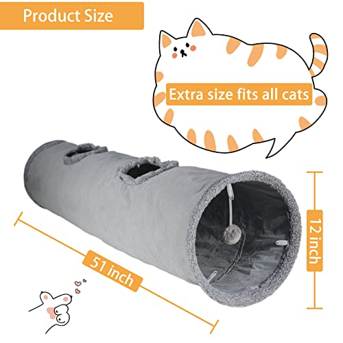 Cat Tunnel for Indoor Cats (Grey)