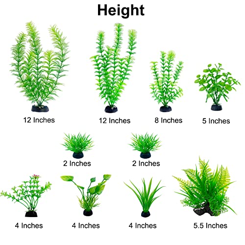 Artificial Aquarium Plants Plastic (10pcs Green)