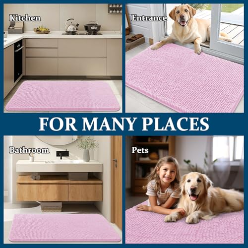 Dog Door Mat for Muddy Paws 59x35 (Pink / 59" X 35")