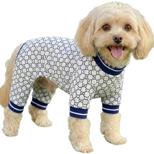 Dog Pajamas Onesie (01 Blue Heart / XL (15-20 lb) Chest: 19.7")