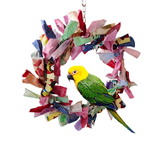 Bird Parrot Swing Toy Cotton Rope Chew Hanging Toy for Parakeet (Small)