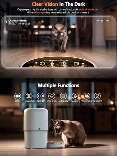 Automatic Cat Feeder with Camera (4L - White)