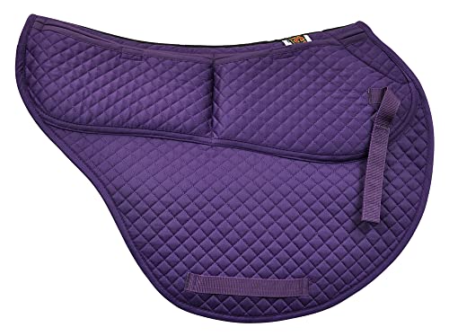 All Purpose Contoured Correction Saddle Pad with Adjustable Memory Foam Inserts for Custom Support (Purple)