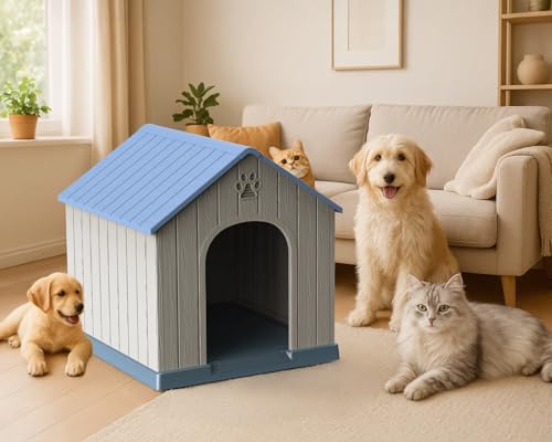 Dog House Outdoor Large Breed (Blue / 38.62*36.26*38.07)