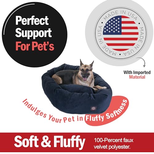 Villa 52 Inch Shredded Memory Foam Dog Bed for X (Navy)