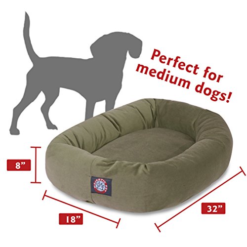 Suede Calming Dog Bed (Sage)