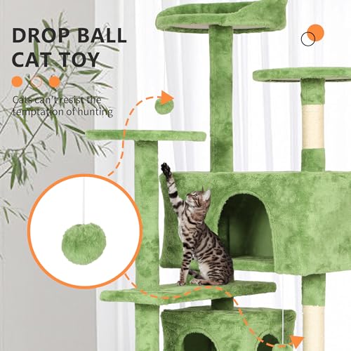 70" Cat Tree Tower (70in / Green)
