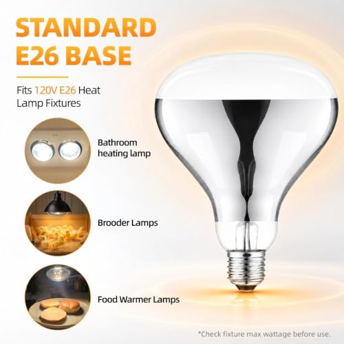250W Clear Heat Lamp Bulbs (White / 1 Pack)