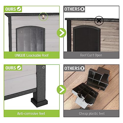 Chew Proof Dog House with Metal Iron Frame Outdoor Dog Kennel for Small Medium Large Indoor Dog Cage