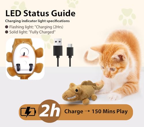 Interactive Cat Toys for Indoor Cats (Brown)