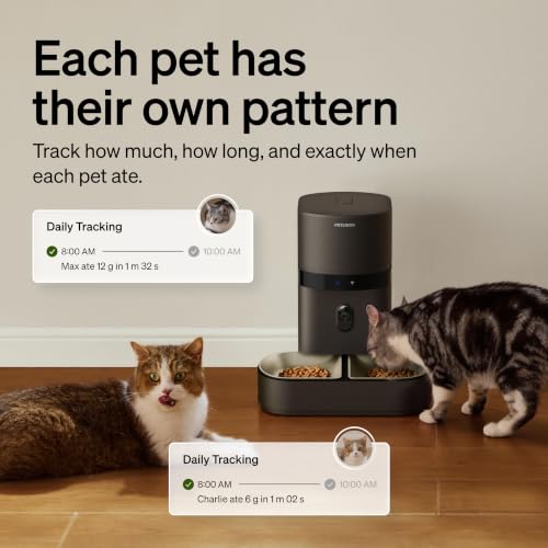 Automatic Cat Feeder for 2 Cats (Black / 5l dual bowl)