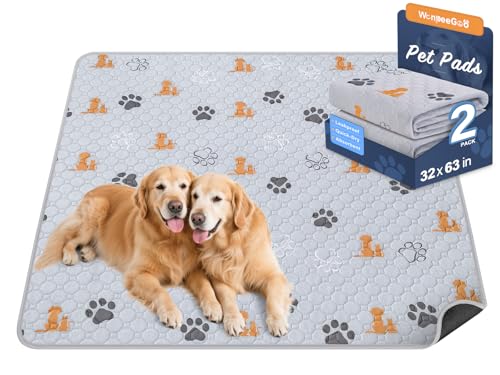 Washable Pee Pads for Dogs (Orange / 32"x63" (Pack of 2))