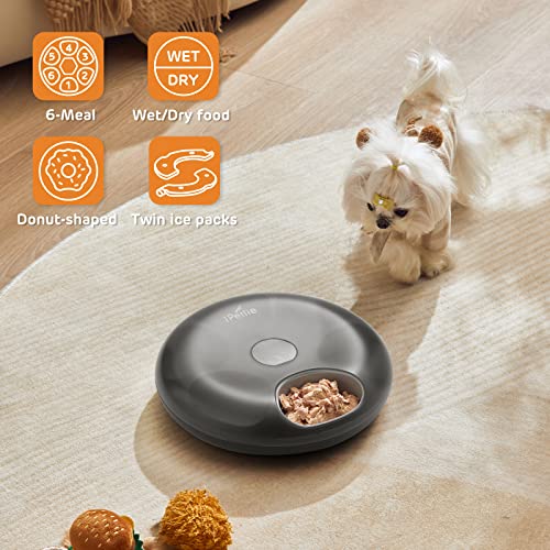 Donut Frost 6 Meal Cordless Automatic Pet Feeder (Classic Black)