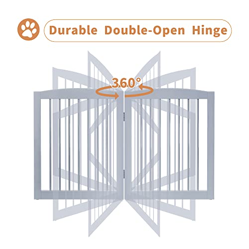 Freestanding Pet Gate for Dogs (24" Height-2 Panel / Gray)
