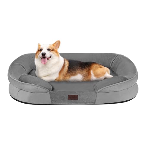 Orthopedic Waterproof Medium Dog Bed Sofa (Medium Grey / Medium(36 x 25.5 x 6 inch))