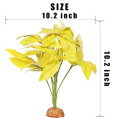Fake Yellow Money Tree Reptile Plants Ball Python Terrarium Décor (O-fake Yellow Money Tree Plant)
