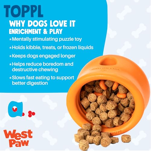 Zogoflex Toppl Interactive Treat Dispensing Puzzle Dog Toy for Mental Stimulation & Enrichment (Small / Sunflower)