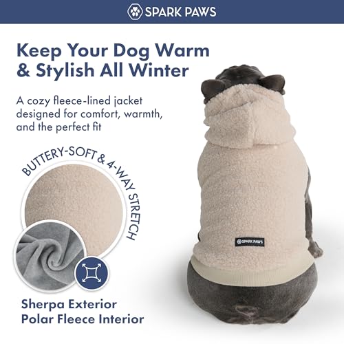 Sherpa Fleece Dog Jacket (Beige / Large)