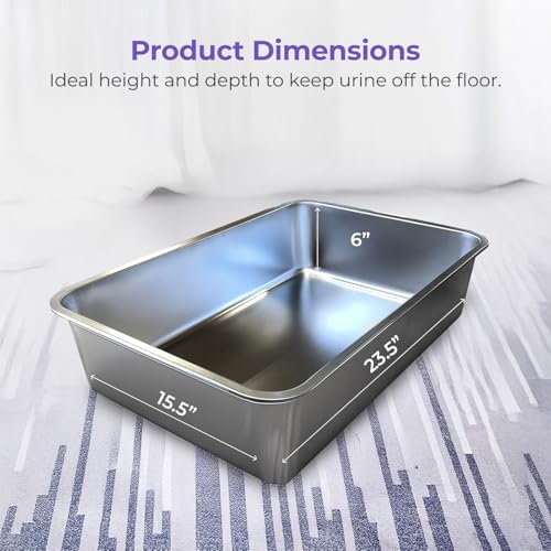 Stainless Steel Cat Litter Box (X-Large)