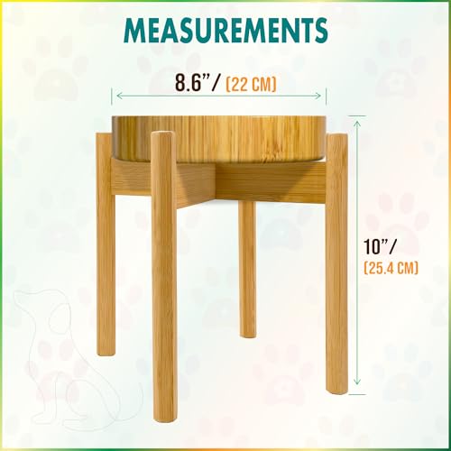 Raised Slow Feeder (Height: 10" Tray: 8" / Bamboo-Yellow)