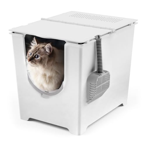 Flip Covered Litter Box (Standard - White)